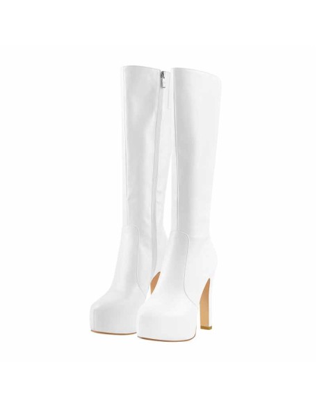 Platform High Heel Zipper Knee High Boots