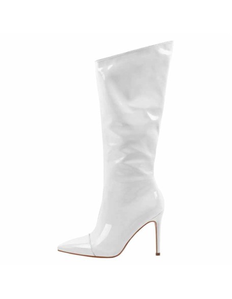 Patent Leather Pointed Toe Knee High Boots