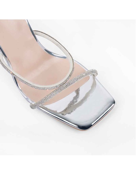 Lace up Rhinestone Strappy High Heel Sandals