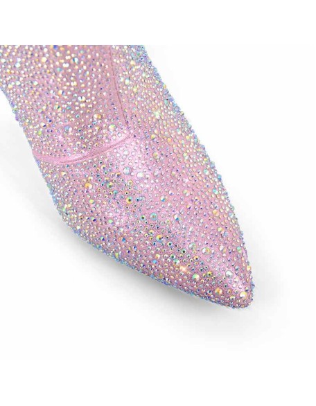 Rhinestone Wedge Heel Ankle Boots