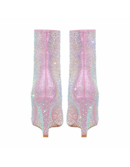 Rhinestone Wedge Heel Ankle Boots