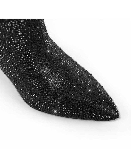 Rhinestone Wedge Heel Ankle Boots