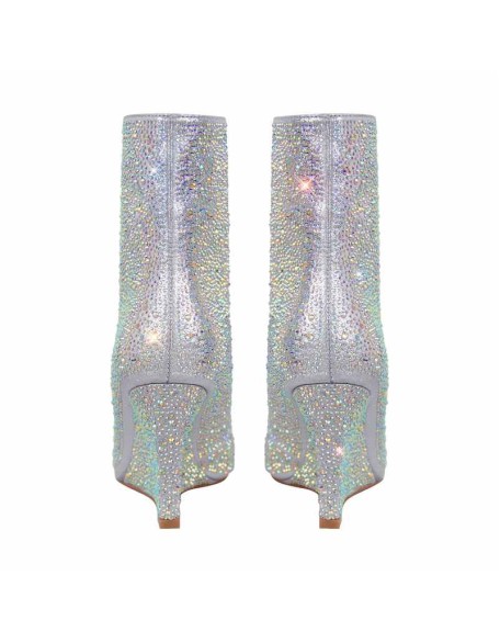 Rhinestone Wedge Heel Ankle Boots