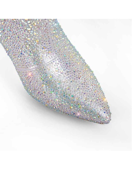 Rhinestone Wedge Heel Ankle Boots