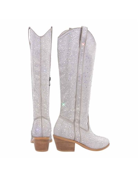 Rhinestone Mid-Calf Cowboy Western Boots