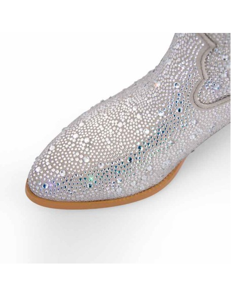 Rhinestone Mid-Calf Cowboy Western Boots