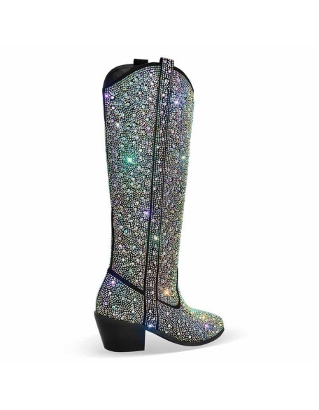 Rhinestone Mid-Calf Cowboy Western Boots