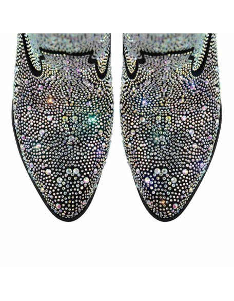 Rhinestone Mid-Calf Cowboy Western Boots