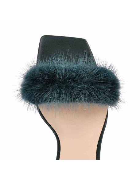 Fluffy Lace up Stilettos High Heel Sandals