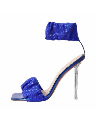 Rhinestone Ankle Strap High Heel Sandals