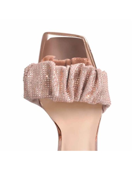 Rhinestone Ankle Strap High Heel Sandals