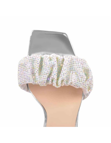 Rhinestone Ankle Strap High Heel Sandals