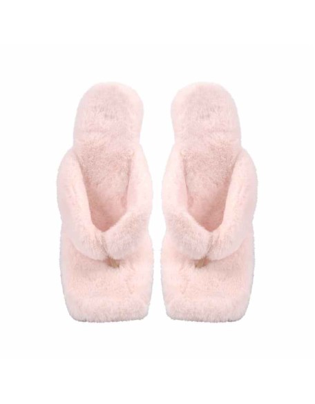 Sherpa Flip Flops High Heel Sandals