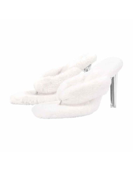 Sherpa Flip Flops High Heel Sandals