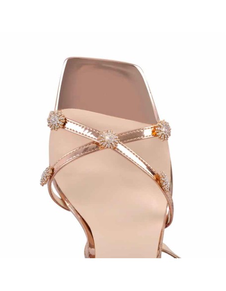 Ankle Strap Lace up Rhinestone Sandals