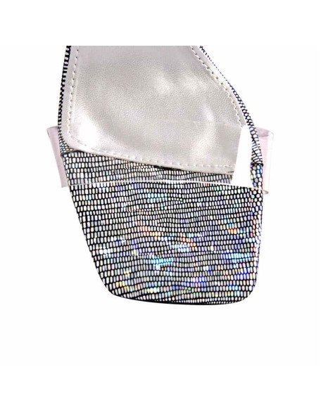 Rhinestone Strap Lace up Chunky Heel Sandals