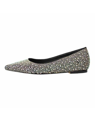 Pointed Toe Rhinestones Flats