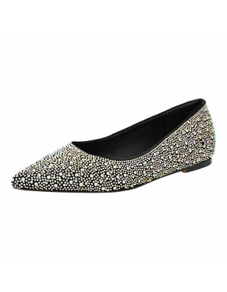 Pointed Toe Rhinestones Flats