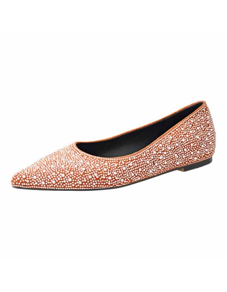 Pointed Toe Rhinestones Flats