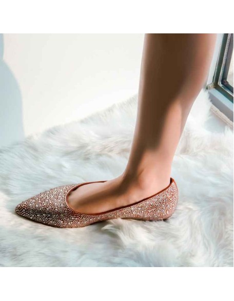 Pointed Toe Rhinestones Flats
