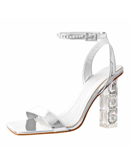 Ankle Strap Rhinestone High Heel Sandals