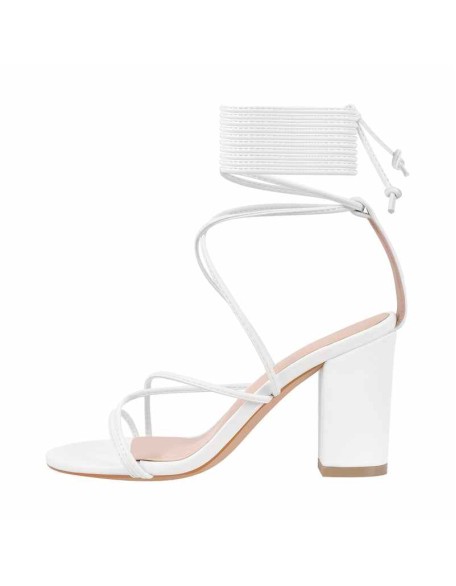 Open Toe Lace-up Chunky Sandals