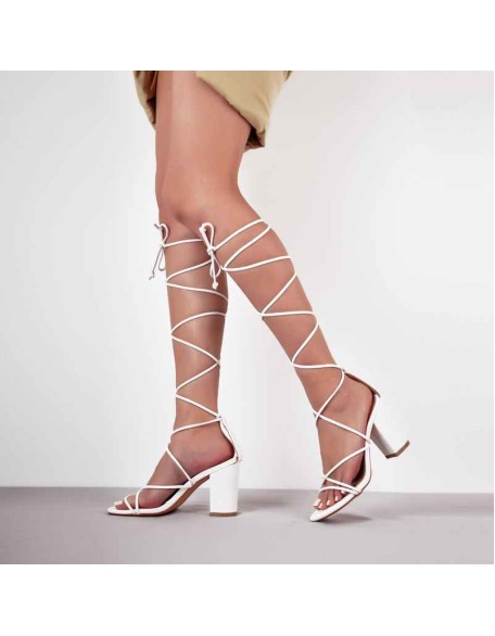 Open Toe Lace-up Chunky Sandals