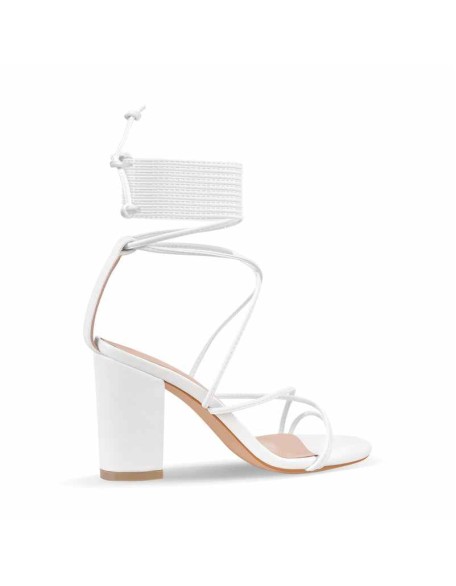 Open Toe Lace-up Chunky Sandals