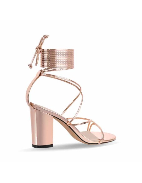 Open Toe Lace-up Chunky Sandals