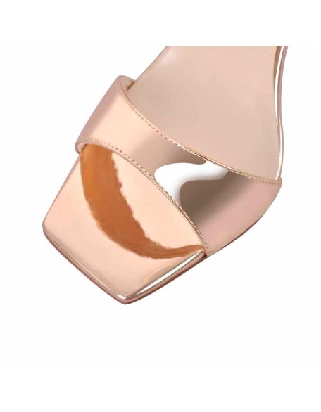 Square Toe Lace-up Clear Heel Sandals