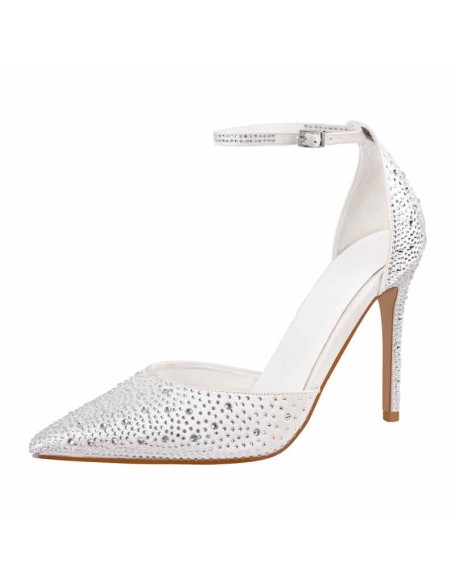 Rhinestone Two-Piece Ankle Strap Stiletto Pumps