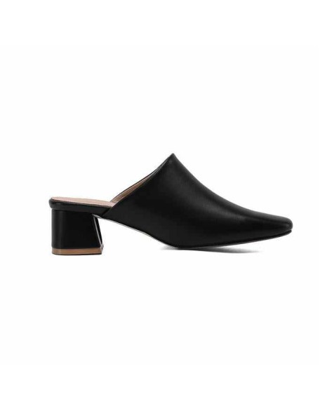 Square Toe Slip-on Slingbacks Chunky Heel Pumps