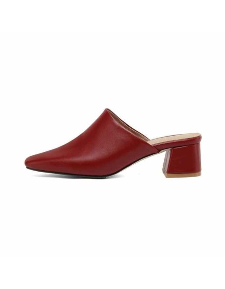 Square Toe Slip-on Slingbacks Chunky Heel Pumps