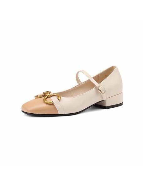 Square Toe Buckle Strap Mary Jane Pumps