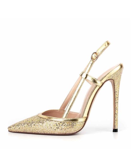Woven Textures Pointed Toe Stiletto Slingbacks Pumps