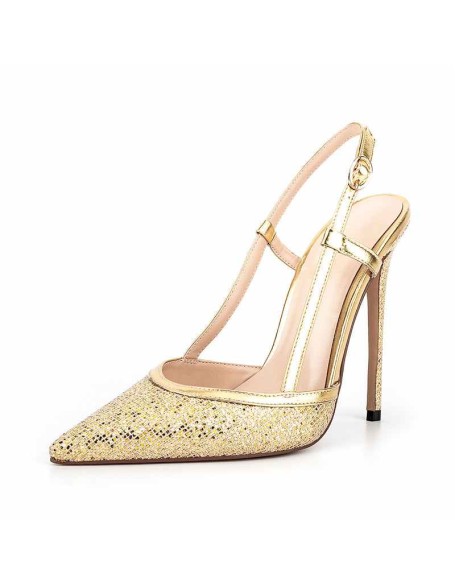Woven Textures Pointed Toe Stiletto Slingbacks Pumps