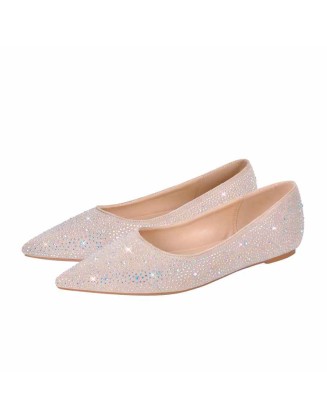 Rhinestone Pointed Toe Flats