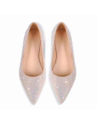 Rhinestone Pointed Toe Flats