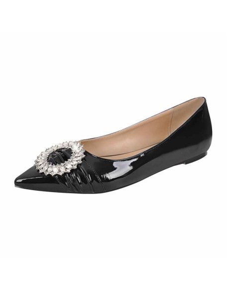 Rhinestone Wreath Pointed Toe Flats