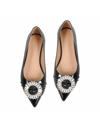 Rhinestone Wreath Pointed Toe Flats