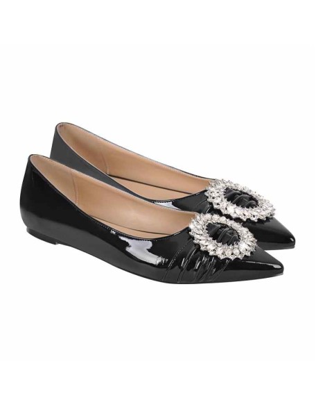 Rhinestone Wreath Pointed Toe Flats