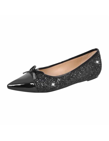 Rhinestone Pointed Toe Bow Flats