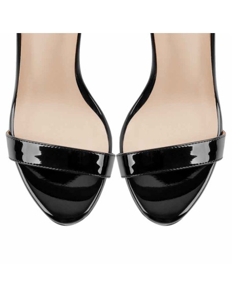 Round Toe Ankle Strap Platform Stiletto Sandals