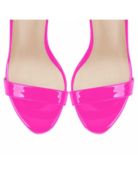 Round Toe Ankle Strap Platform Stiletto Sandals