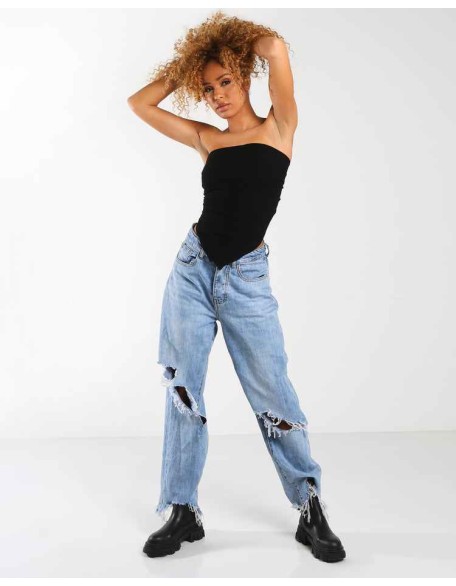Amber x Public Desire Scarf top in black
