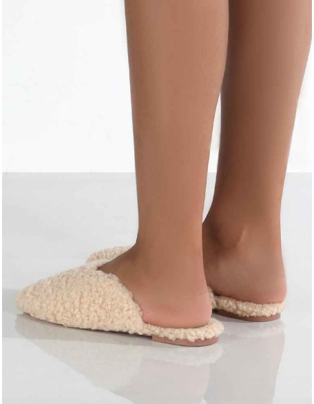 Ciao Natural Teddy Slip On Slippers