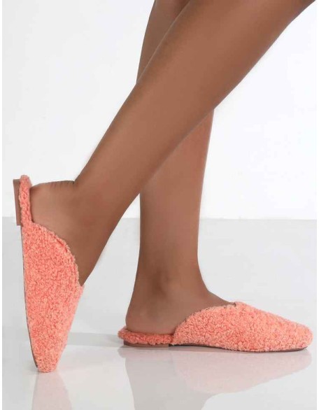Ciao Pink Teddy Slip On Slippers