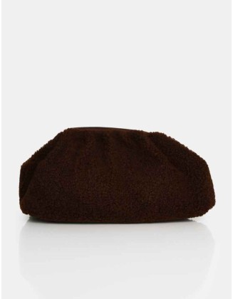 Compatible Brown Teddy Clutch Bag