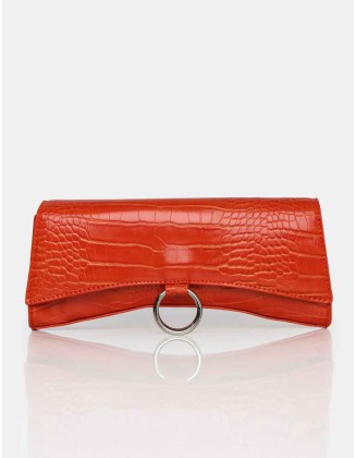 The Kemi Orange Arched Crossbody Mini Handbag