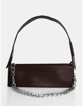 The Koa Chocolate Long Chain Detail Shoulder Bag